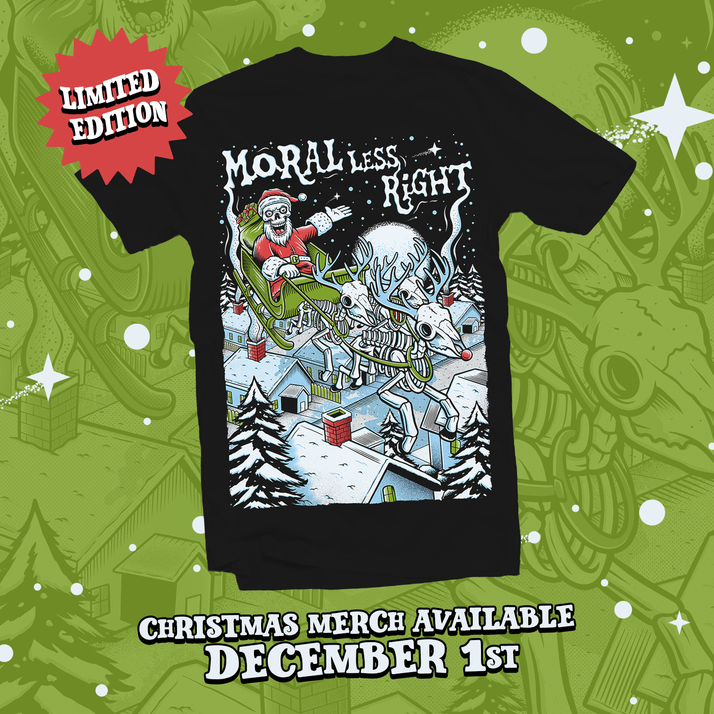 Limited Edition Skeleton Santa Tee